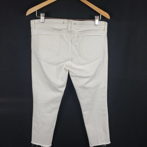 J Brand Skinny Crop Women 31 Mid Rise White Fray Hem Denim 3910c070 USA Made - Picture 4 of 8